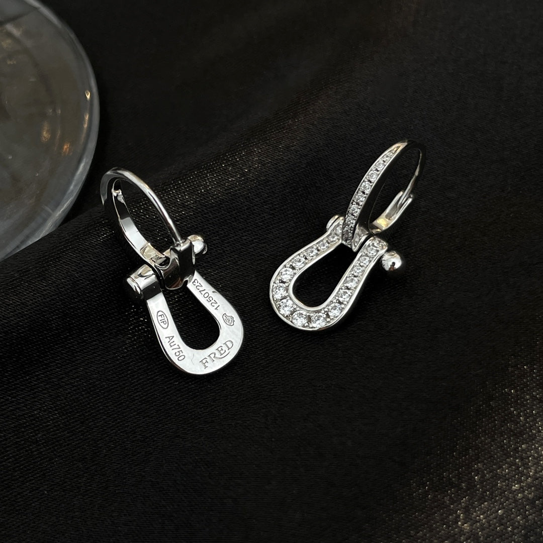 [Max Jewelry ]FORCE 10 FULL DIAMOND DROP EARRINGS MEDIUM MODEL
