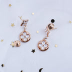 [Plus&Max]STAR AND SUN PINK GOLD MOP DROP EARRINGS