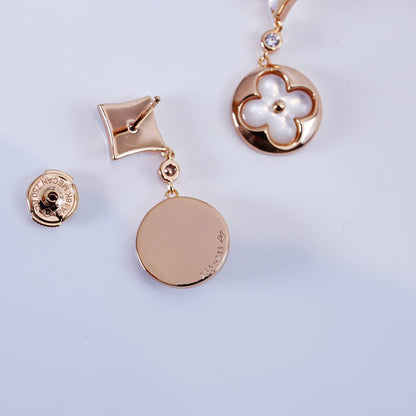 [Max Jewelry ]STAR AND SUN PINK GOLD MOP DROP EARRINGS
