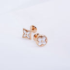 [Plus&Max]STAR AND SUN PINK GOLD MOP STUD EARRINGS