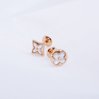 [Max Jewelry ]STAR AND SUN PINK GOLD MOP STUD EARRINGS