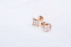 [Plus&Max]STAR AND SUN PINK GOLD MOP STUD EARRINGS