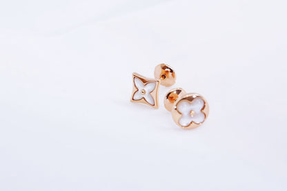 [Max Jewelry ]STAR AND SUN PINK GOLD MOP STUD EARRINGS