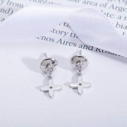 [Max Jewelry ]VIDYLLE SILVER DIAMOND MINI DROP EARRINGS