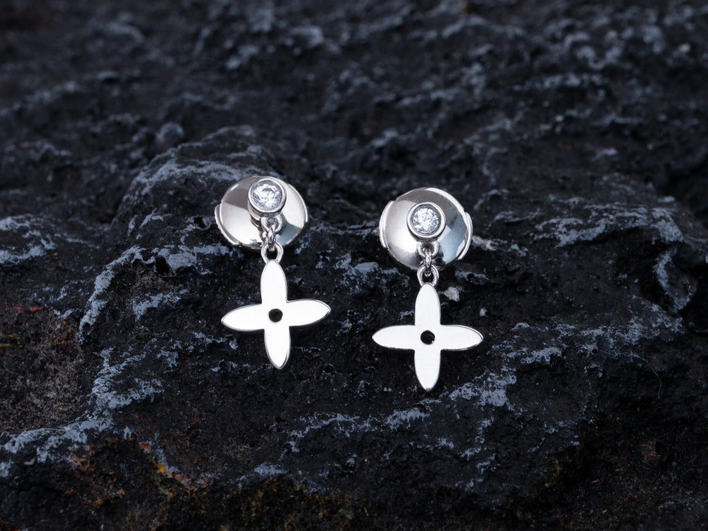 [Plus&Max]VIDYLLE SILVER DIAMOND MINI DROP EARRINGS