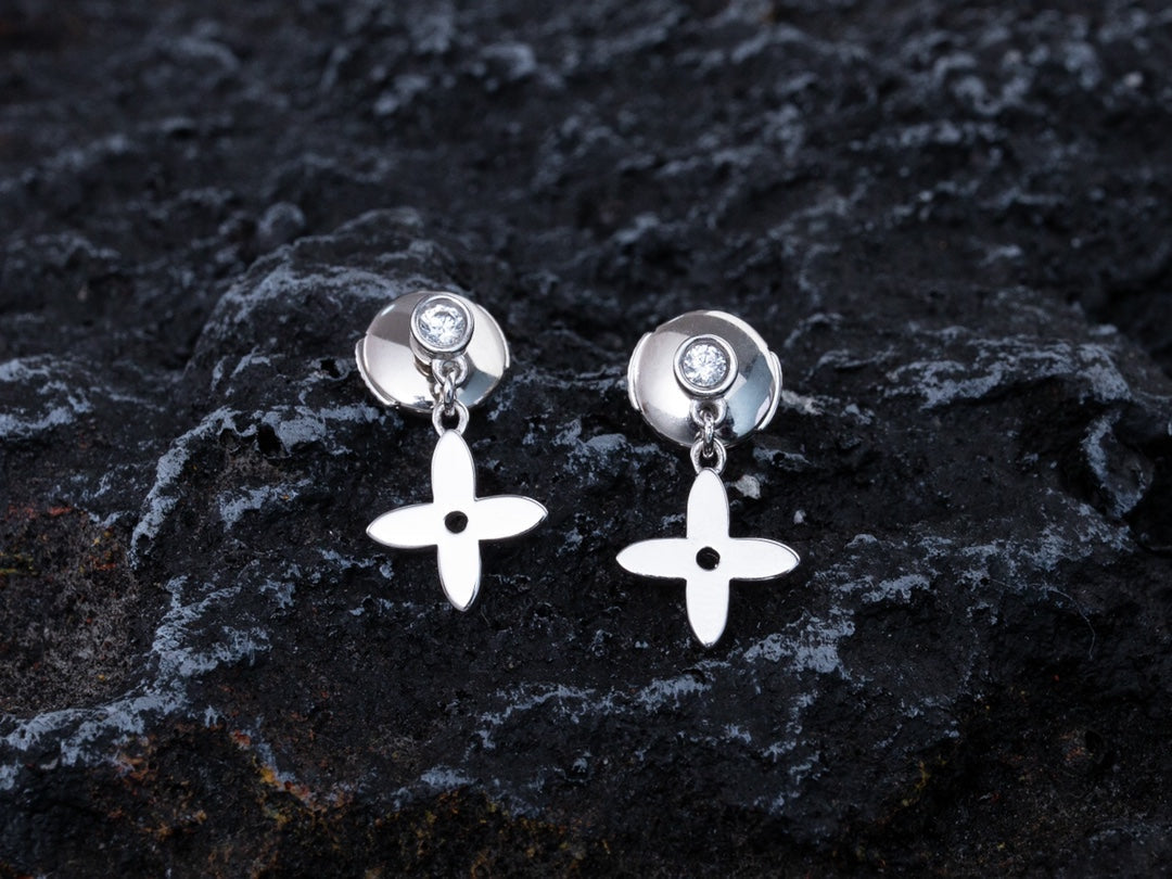 [Max Jewelry ]VIDYLLE SILVER DIAMOND MINI DROP EARRINGS