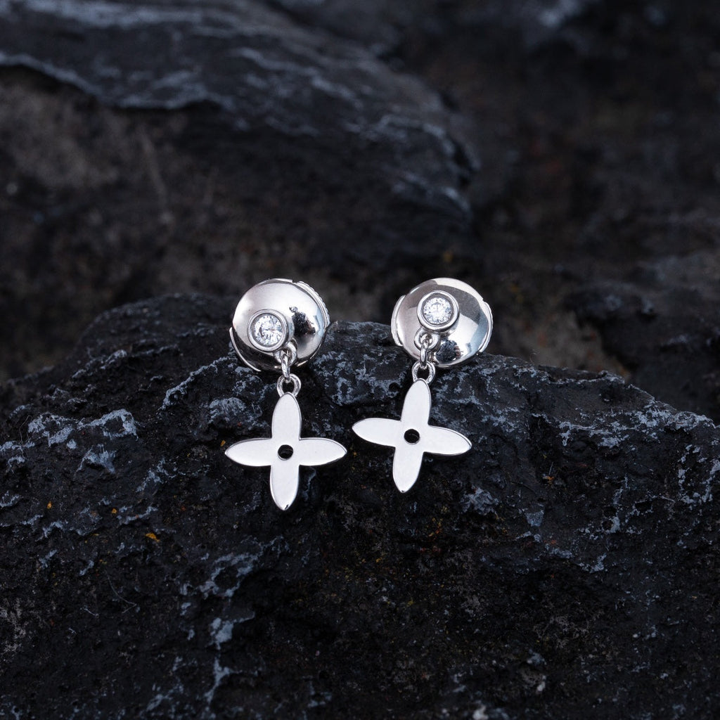 [Plus&Max]VIDYLLE SILVER DIAMOND MINI DROP EARRINGS