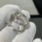 [Plus&Max]LOVE DIAMOND SILVER HOOP EARRINGS