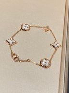 [Plus&Max]STAR AND SUN 5 MOTIF MOP PINK GOLD BRACELET