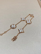 [Plus&Max]STAR AND SUN 5 MOTIF MOP PINK GOLD BRACELET