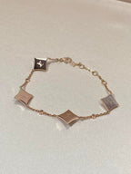 [Plus&Max]STAR 4 MOTIF MOP DIAMOND PINK GOLD BRACELET