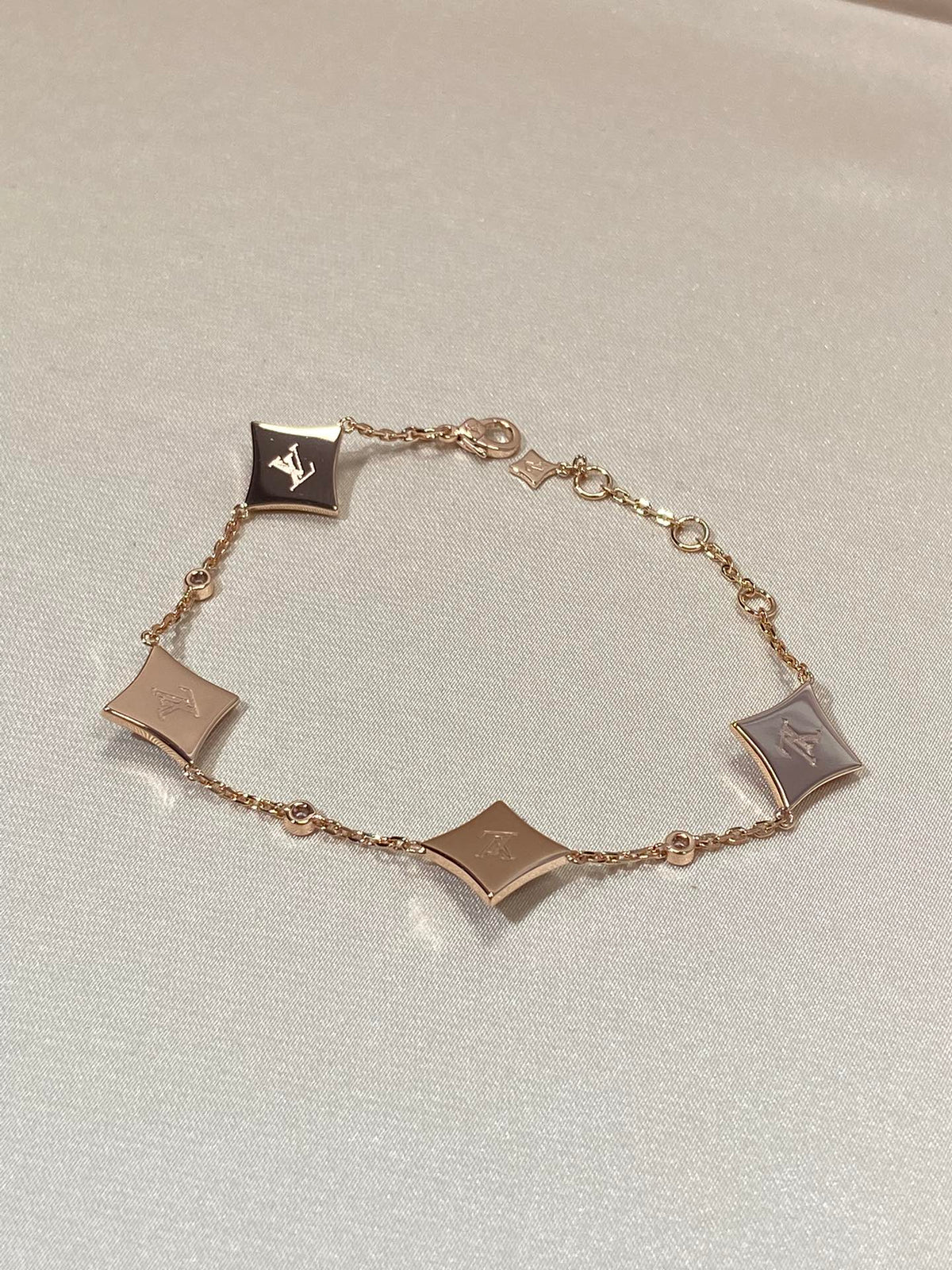 [Plus&Max]STAR 4 MOTIF MOP DIAMOND PINK GOLD BRACELET