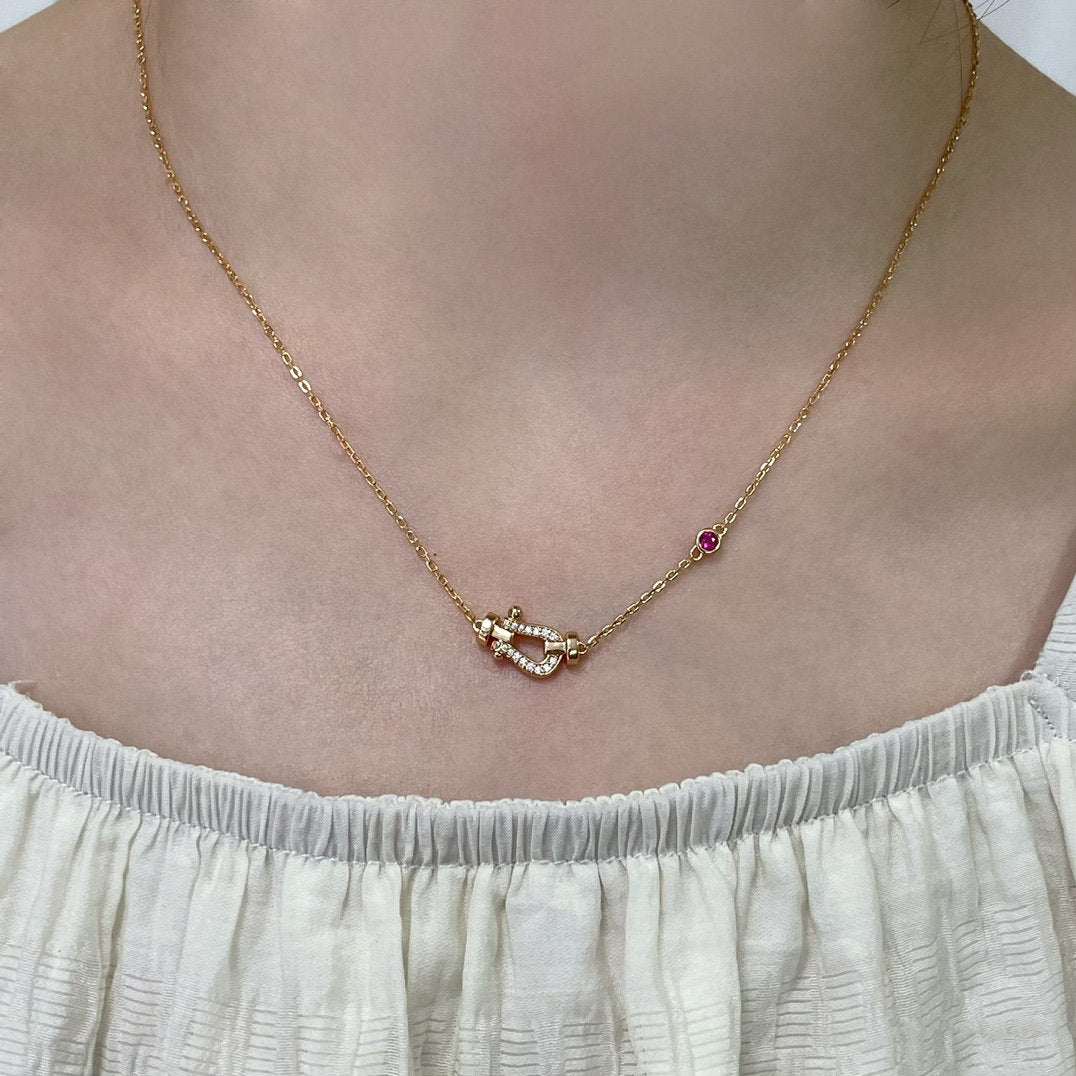 [Max Jewelry ]FORCE 10 DIAMOND PINK GOLD NECKLACE