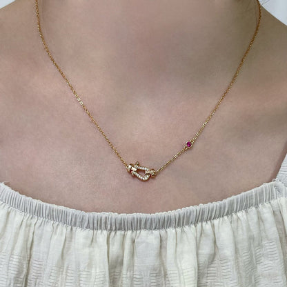 [Max Jewelry ]FORCE 10 DIAMOND PINK GOLD NECKLACE
