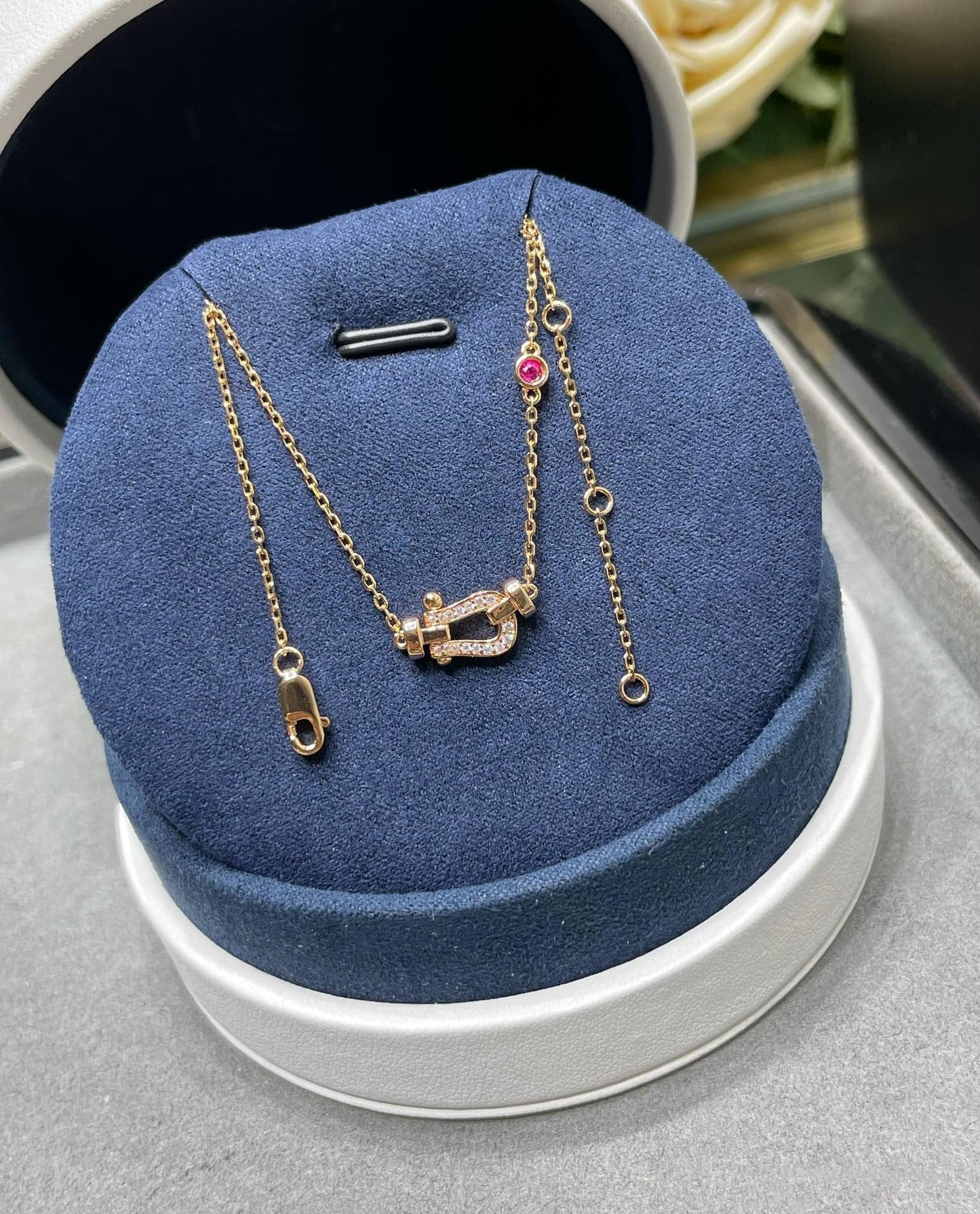 [Max Jewelry ]FORCE 10 DIAMOND PINK GOLD NECKLACE