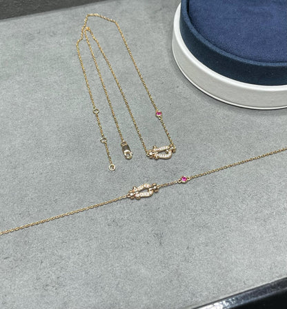 [Max Jewelry ]FORCE 10 DIAMOND PINK GOLD NECKLACE