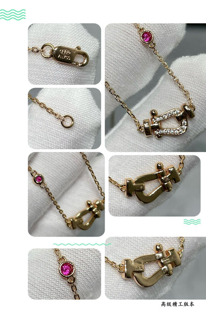 [Max Jewelry ]FORCE 10 DIAMOND PINK GOLD NECKLACE