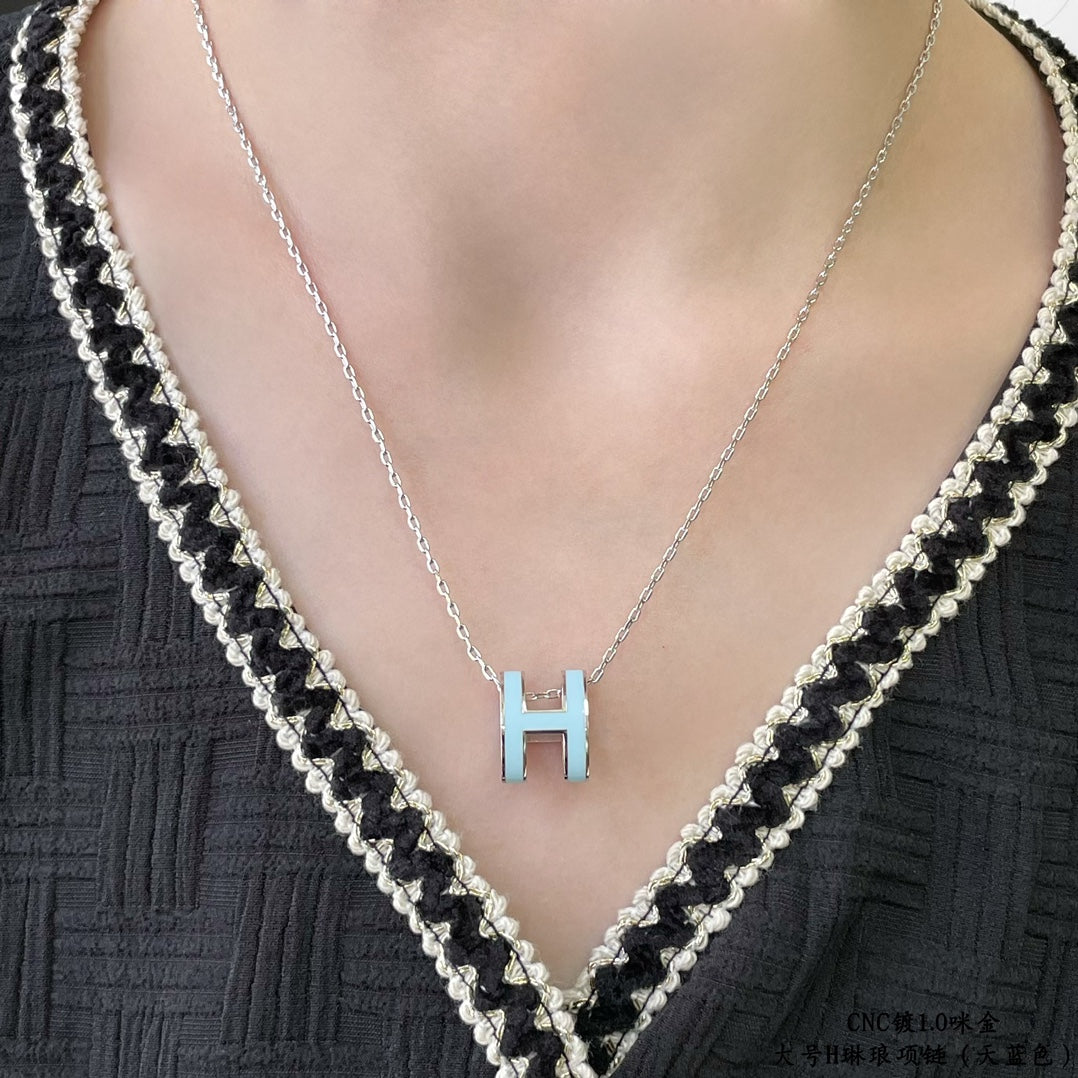 [Max Jewelry ]POP H SKY BLUE NECKLACE