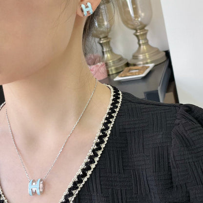 [Max Jewelry ]POP H SKY BLUE NECKLACE