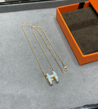 [Plus&Max]POP H SKY BLUE NECKLACE