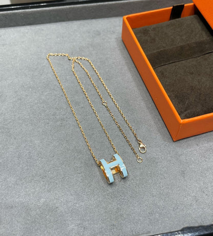 [Max Jewelry ]POP H SKY BLUE NECKLACE
