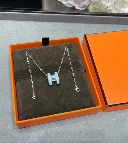 [Max Jewelry ]POP H SKY BLUE NECKLACE