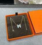 [Plus&Max]POP H SKY BLUE NECKLACE