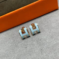 [Plus&Max]POP H SKY BLUE STUD EARRINGS