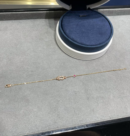[Max Jewelry ]FORCE 10 DIAMOND CHAIN LINK PINK GOLD BRACELET