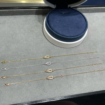 [Max Jewelry ]FORCE 10 DIAMOND CHAIN LINK PINK GOLD BRACELET