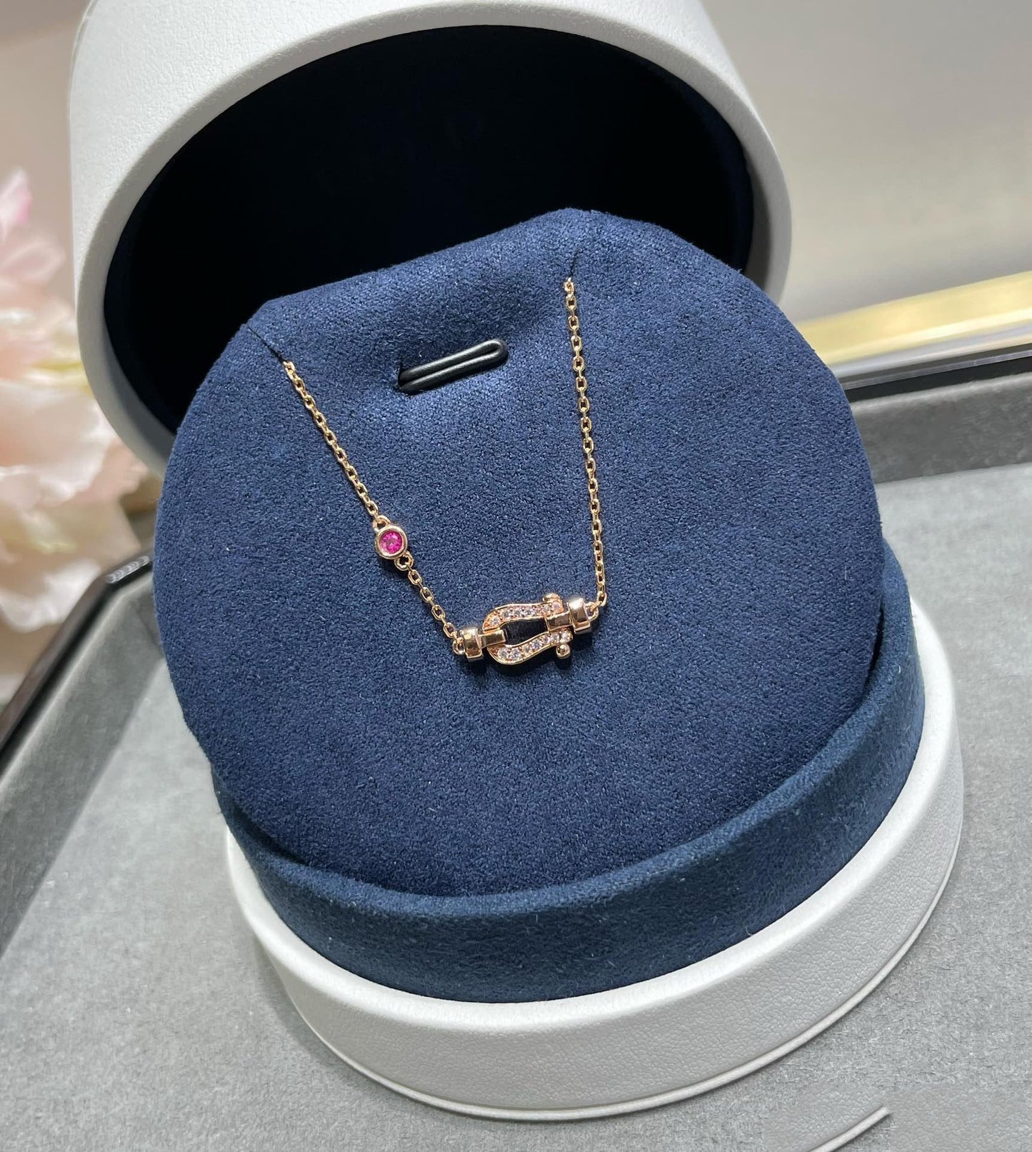 [Max Jewelry ]FORCE 10 DIAMOND CHAIN LINK PINK GOLD BRACELET