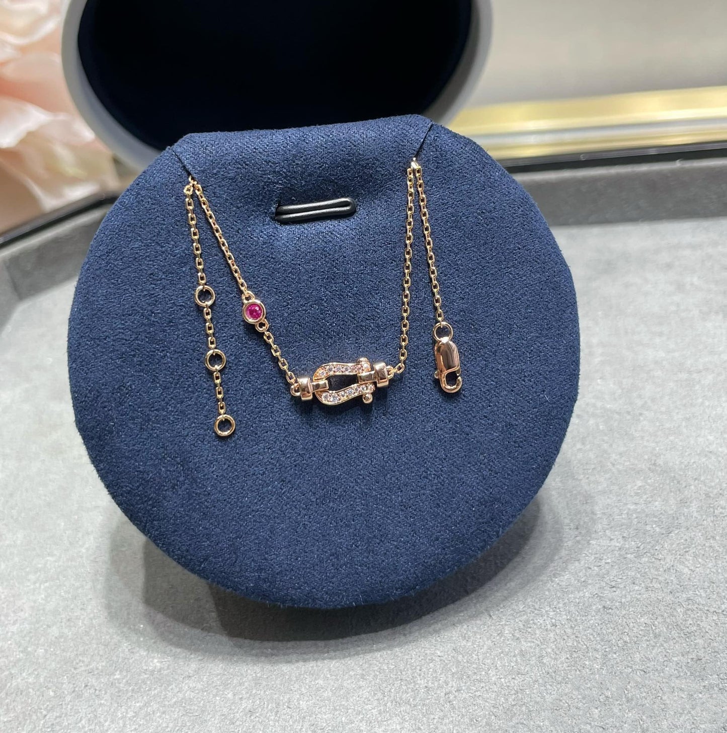 [Max Jewelry ]FORCE 10 DIAMOND CHAIN LINK PINK GOLD BRACELET