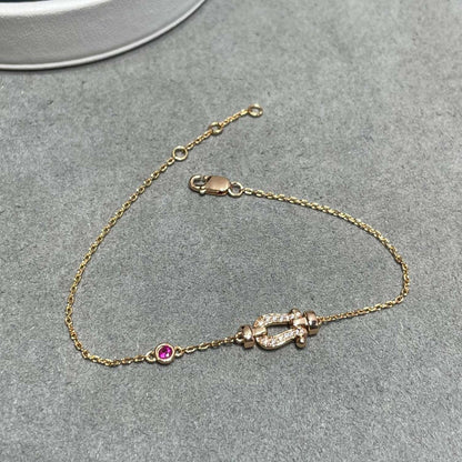 [Max Jewelry ]FORCE 10 DIAMOND CHAIN LINK PINK GOLD BRACELET