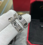 [Plus&Max]LOVE CERAMIC DIAMOND PAVED SILVER EARRINGS