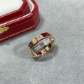[Plus&Max]LOVE PINK GOLD SILVER DIAMOND DOUBLE RING