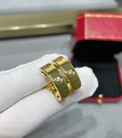 [Max Jewelry ]LOVE 5.5MM 1 DIAMOND EARRINGS