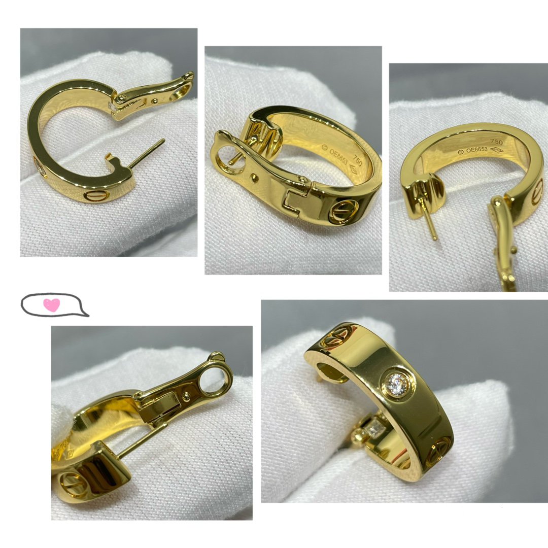 [Max Jewelry ]LOVE 5.5MM 1 DIAMOND EARRINGS