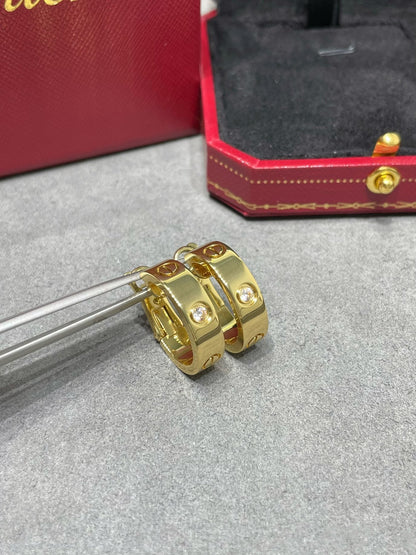 [Max Jewelry ]LOVE 5.5MM 1 DIAMOND EARRINGS