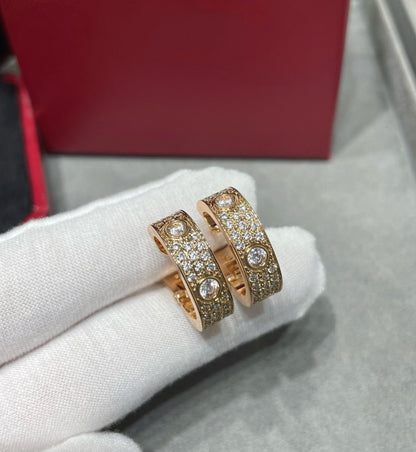 [Max Jewelry ]LOVE 5.5MM DIAMOND PAVED EARRINGS