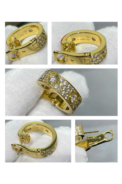 [Max Jewelry ]LOVE 5.5MM DIAMOND PAVED EARRINGS