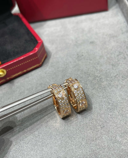 [Max Jewelry ]LOVE 5.5MM DIAMOND PAVED EARRINGS