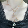 [Plus&Max]CLOVER 6 MOTIF DIAMOND PAVED NECKLACE