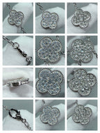 [Plus&Max]CLOVER 6 MOTIF DIAMOND PAVED NECKLACE