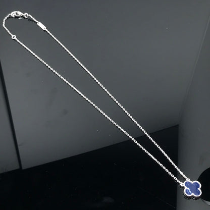 [Max Jewelry ]CLOVER PIETERSITE SILVER LONG NECKLACE