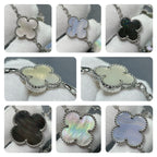 [Plus&Max]CLOVER 16 MOTIF CHALCEDONY MOP SILVER NECKLACE