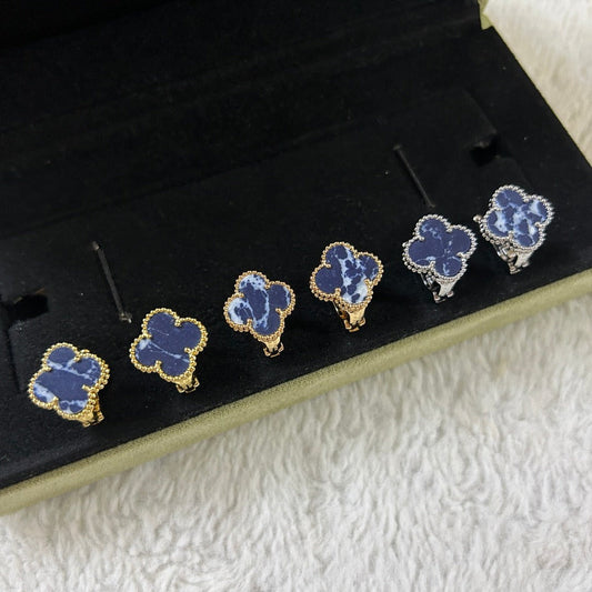 [Max Jewelry ]CLOVER PIETERSITE MEDIUM STUD EARRINGS