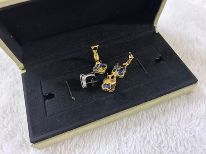 [Max Jewelry ]CLOVER PIETERSITE MEDIUM STUD EARRINGS