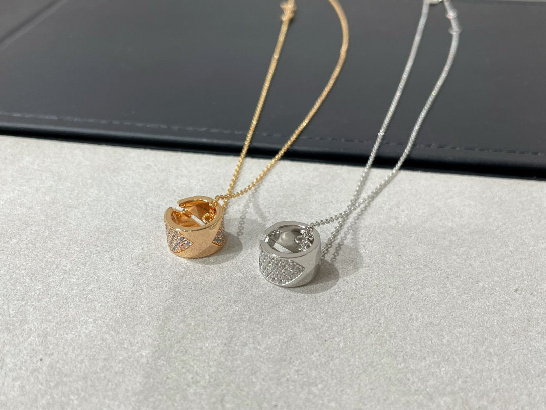 [Max Jewelry ]LIENS EVIDENCE DIAMOND PAVED NECKLACE