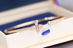 [Plus&Max]IDYLLE PINK GOLD OPEN BRACELET DIAMOND PAVED