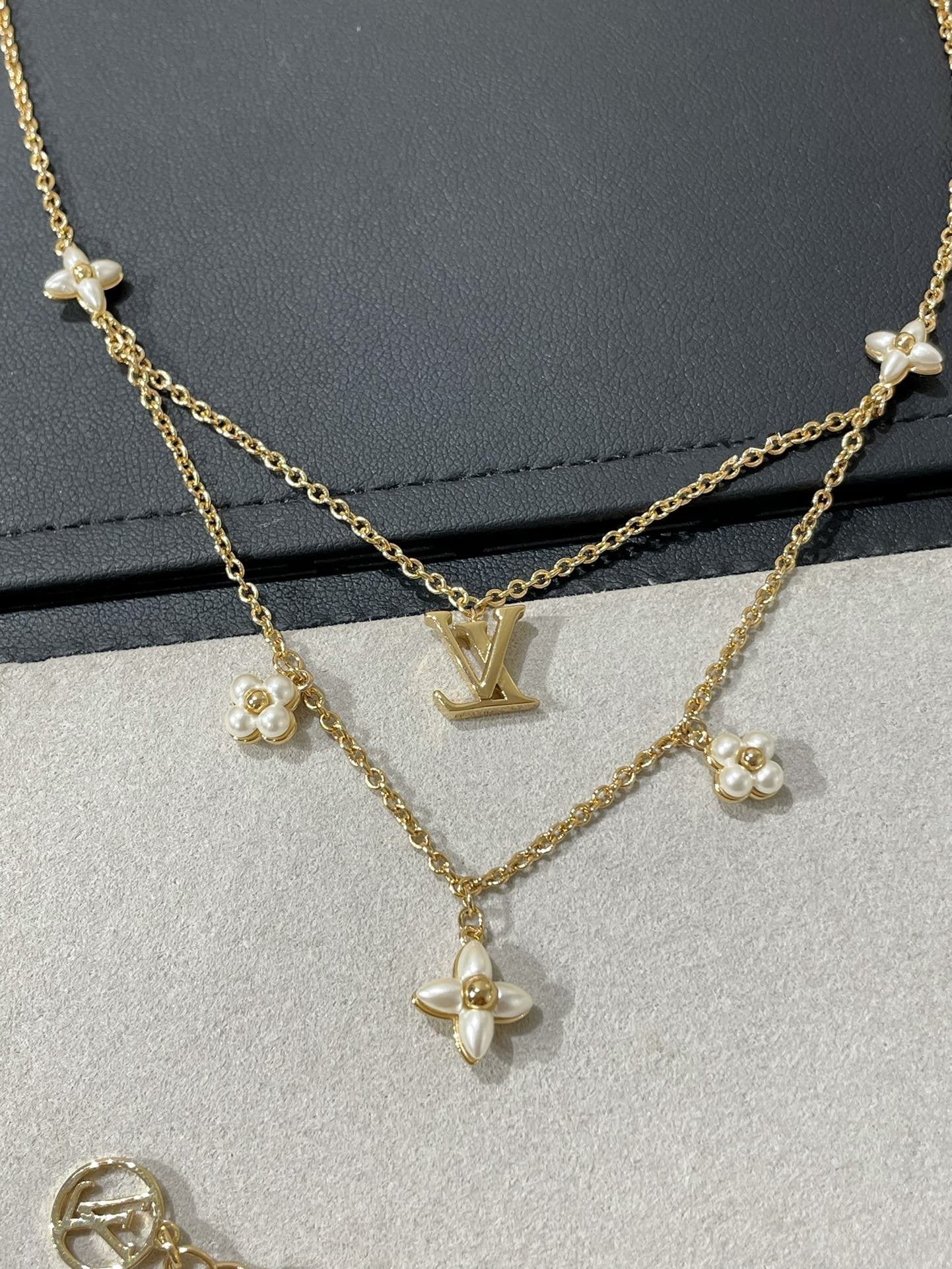 [Max Jewelry ]FLOWERGRAM GOLD MOP DOUBLE ROW NECKLACE